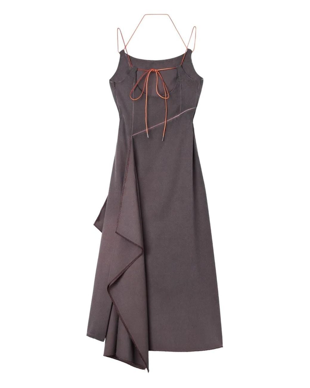 Sunnei Purple Draped Tie-Back Midi Dress