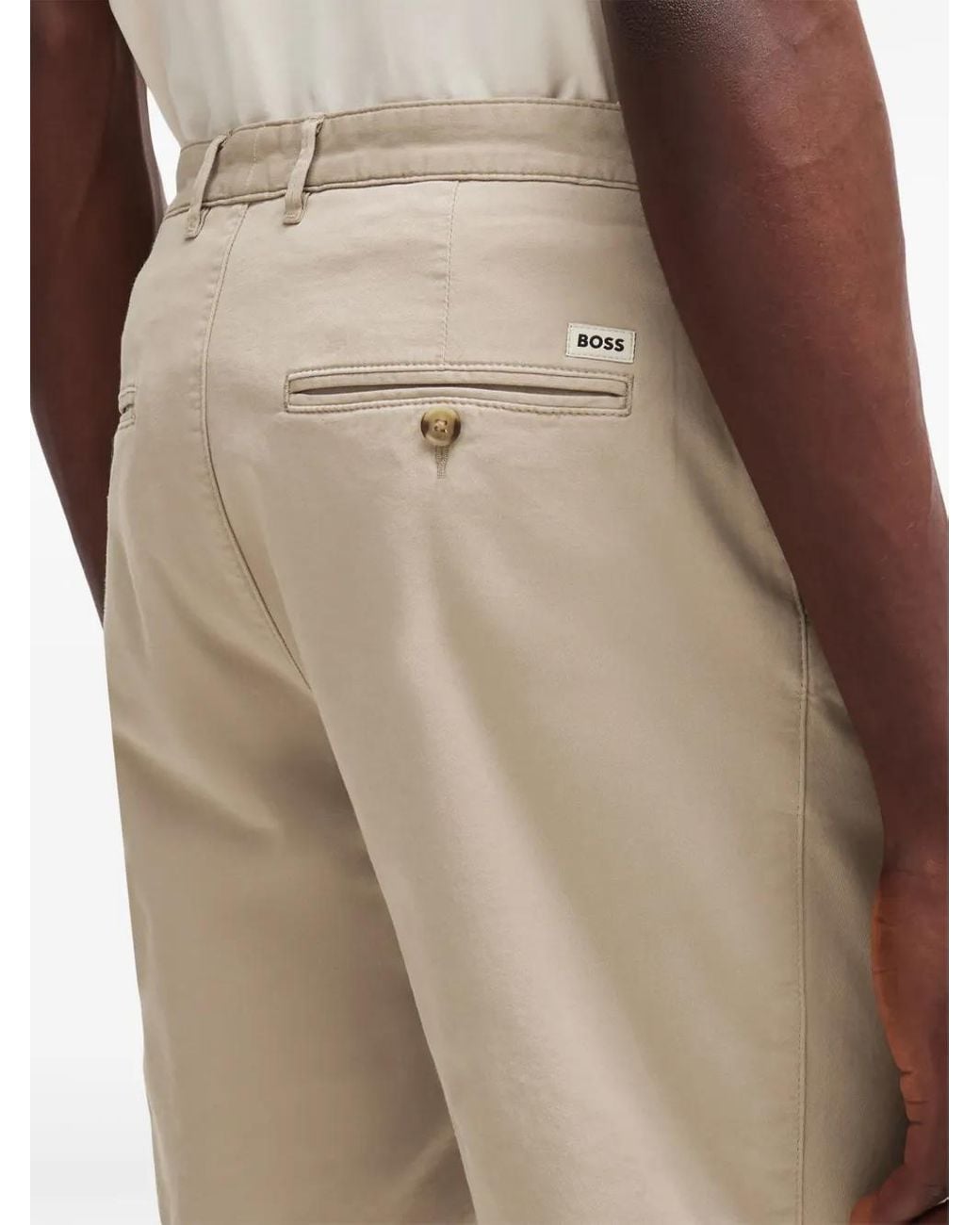 Boss Natural Cotton-Blend Gabardine Shorts for men