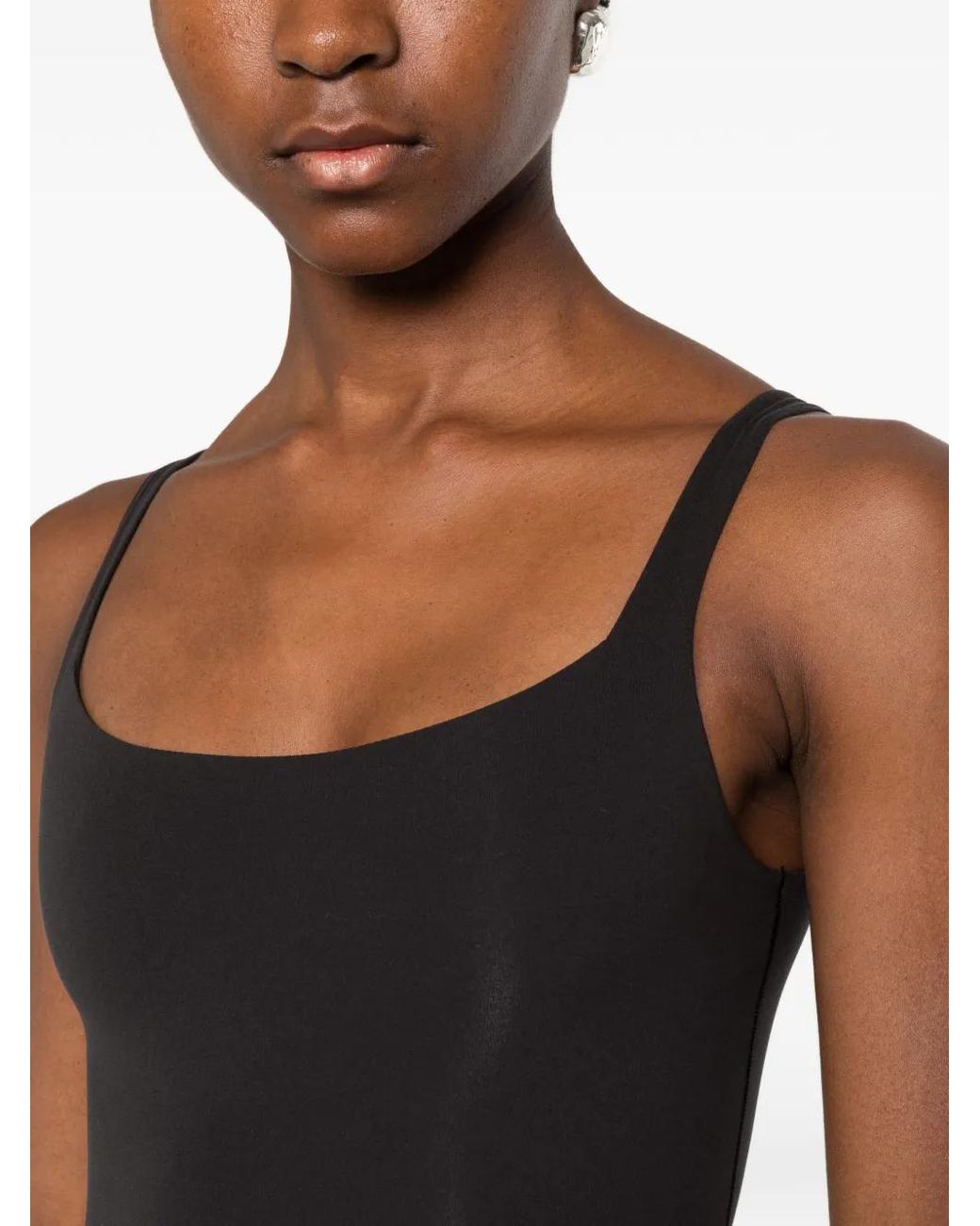 Skims Black Square-Neck Bodysuit