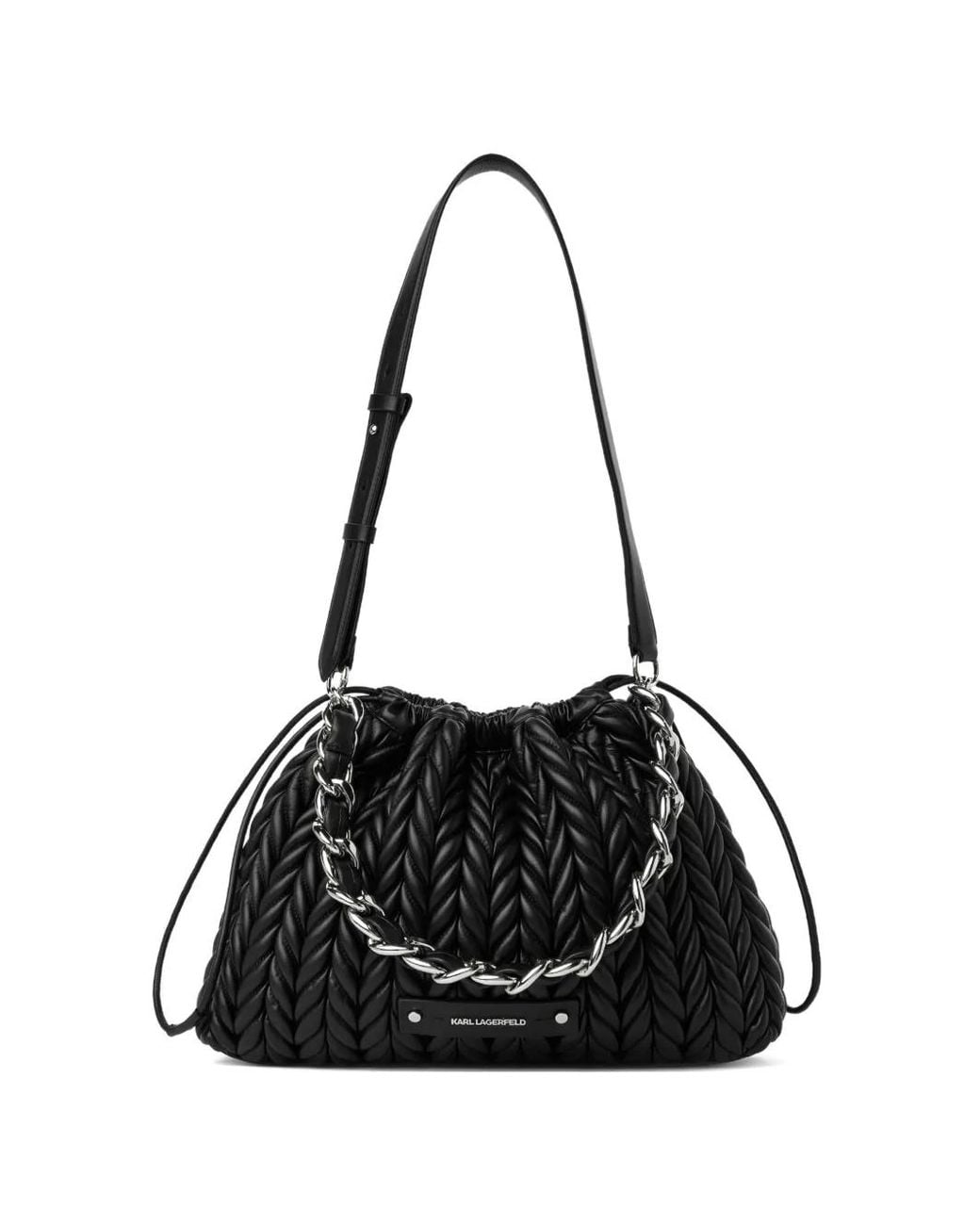 Karl Lagerfeld Black Medium K/Weave Shoulder Bag