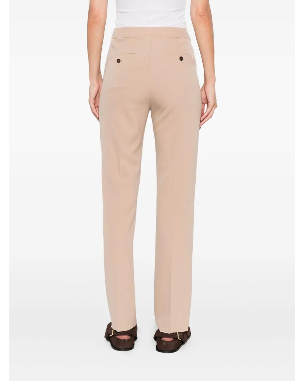 Max Mara Natural Pocket Unfinished-Hem Trousers