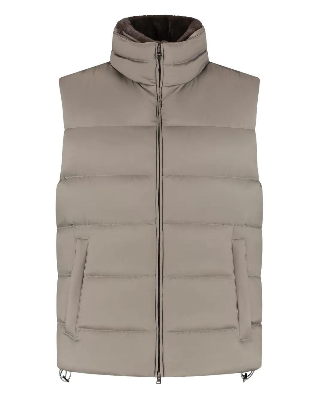 Herno Brown Padded Zip-Up Gilet for men