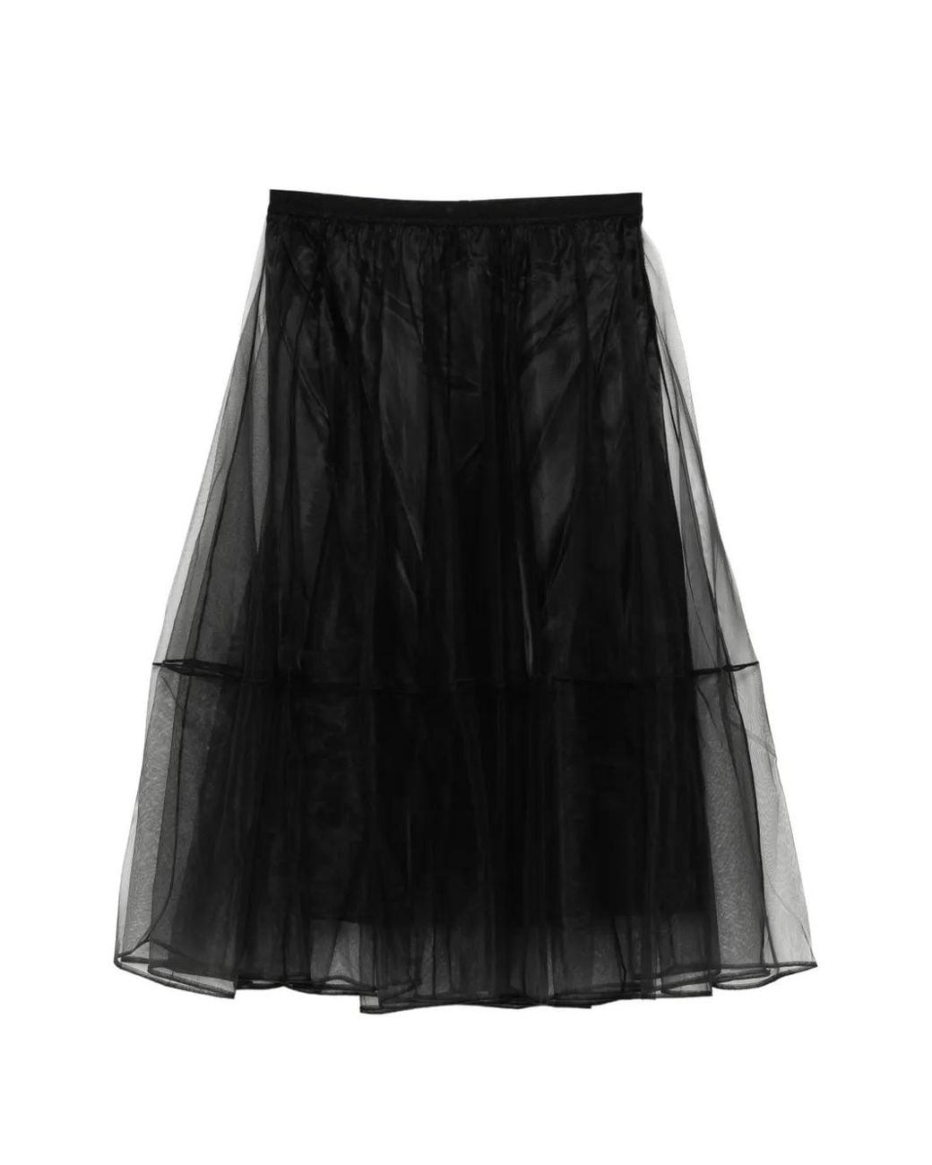 JNBY Black Tulle A-Line Skirt