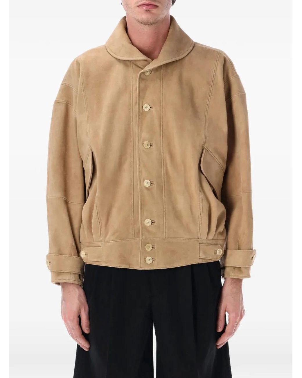 Auralee Natural Suede Bomber Jacket for men