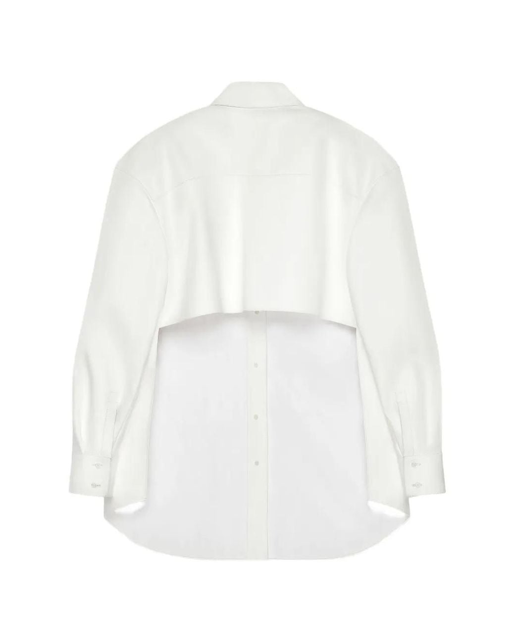 Camisa Asimétrica De Piel De Napa Givenchy de color White