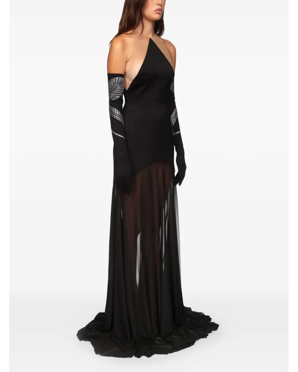 David Koma Black Halterneck Maxi Dress