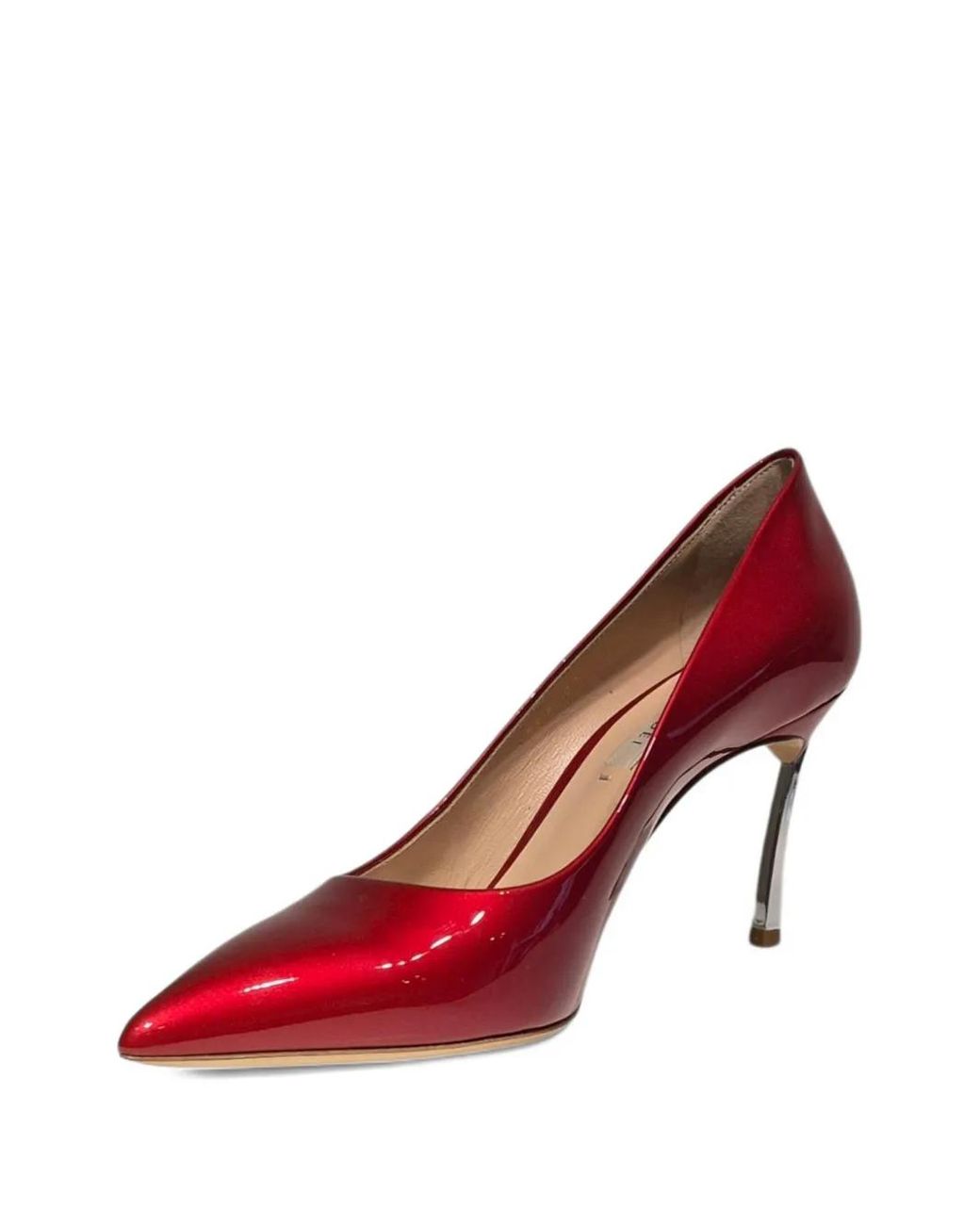 Casadei Red Pointed-Toe Stiletto Heeled Pumps