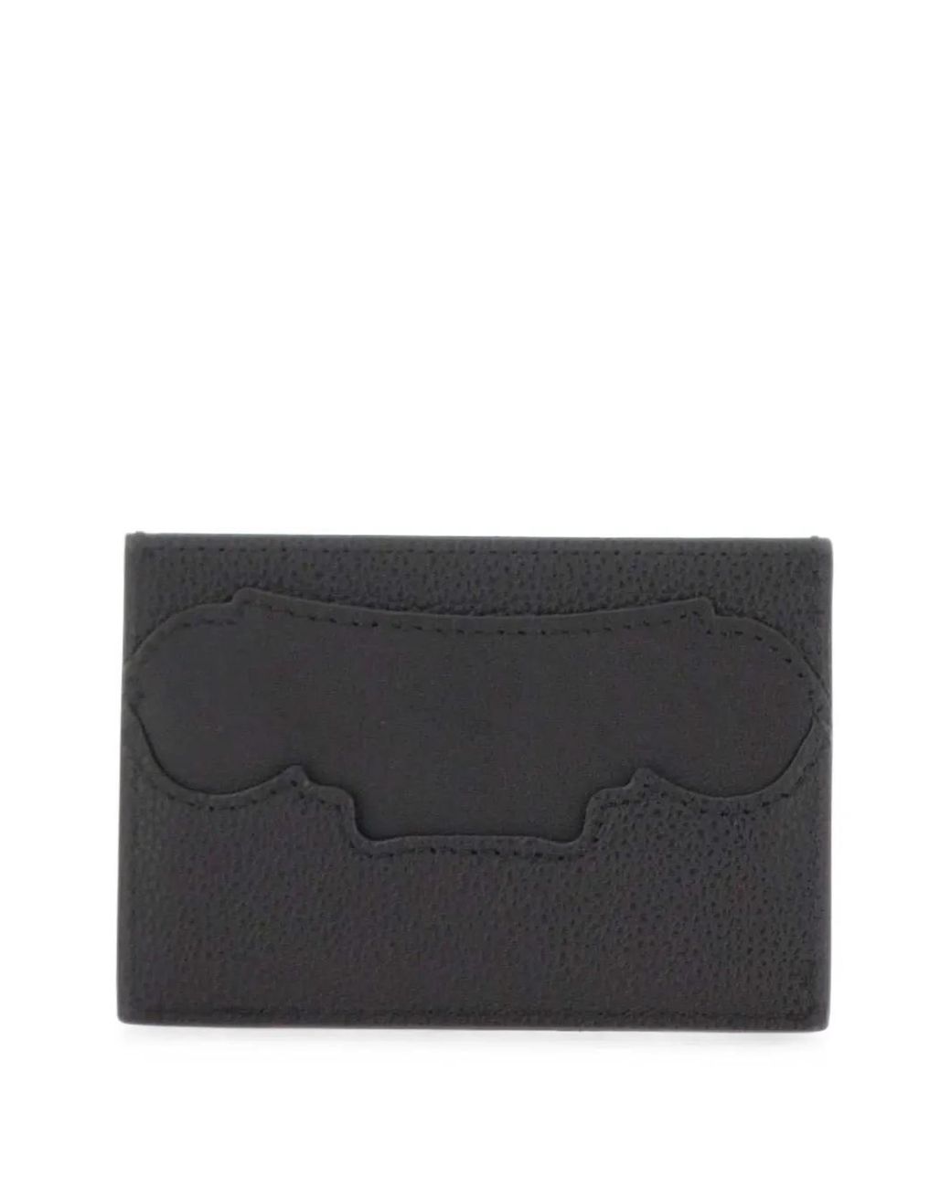 Borsalino Gray Logo-Print Card Holder