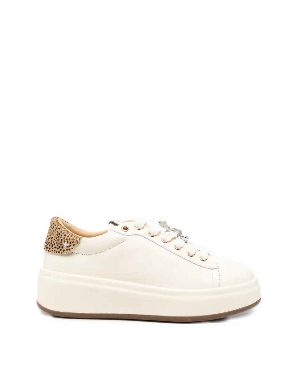GIO+ White Olivia146 Crystal-Embellished Leather Sneakers