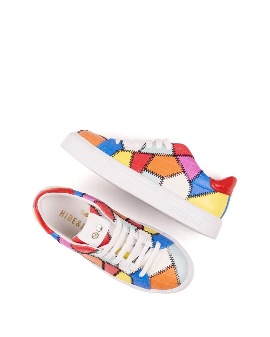 HIDE & JACK Orange Leather Sneakers