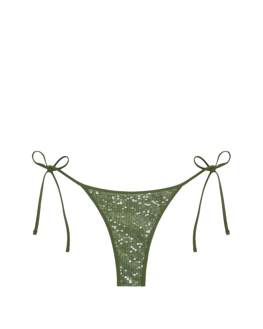 Tropic of C Green Praia Sequin-Embellished Bikini Bottoms