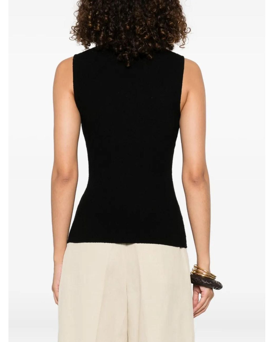 Sir Black Beaded Cut-Out Tank Top