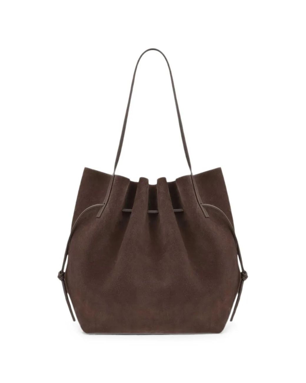 Yuzefi Brown Sac À Main Scallop En Daim