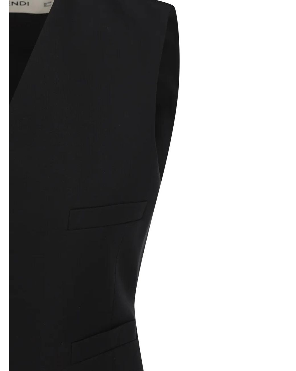 Fendi Black V-Neck Sleeveless Waistcoat