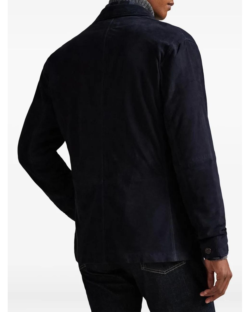 Polo Ralph Lauren Blue Suede Modern Jacket for men