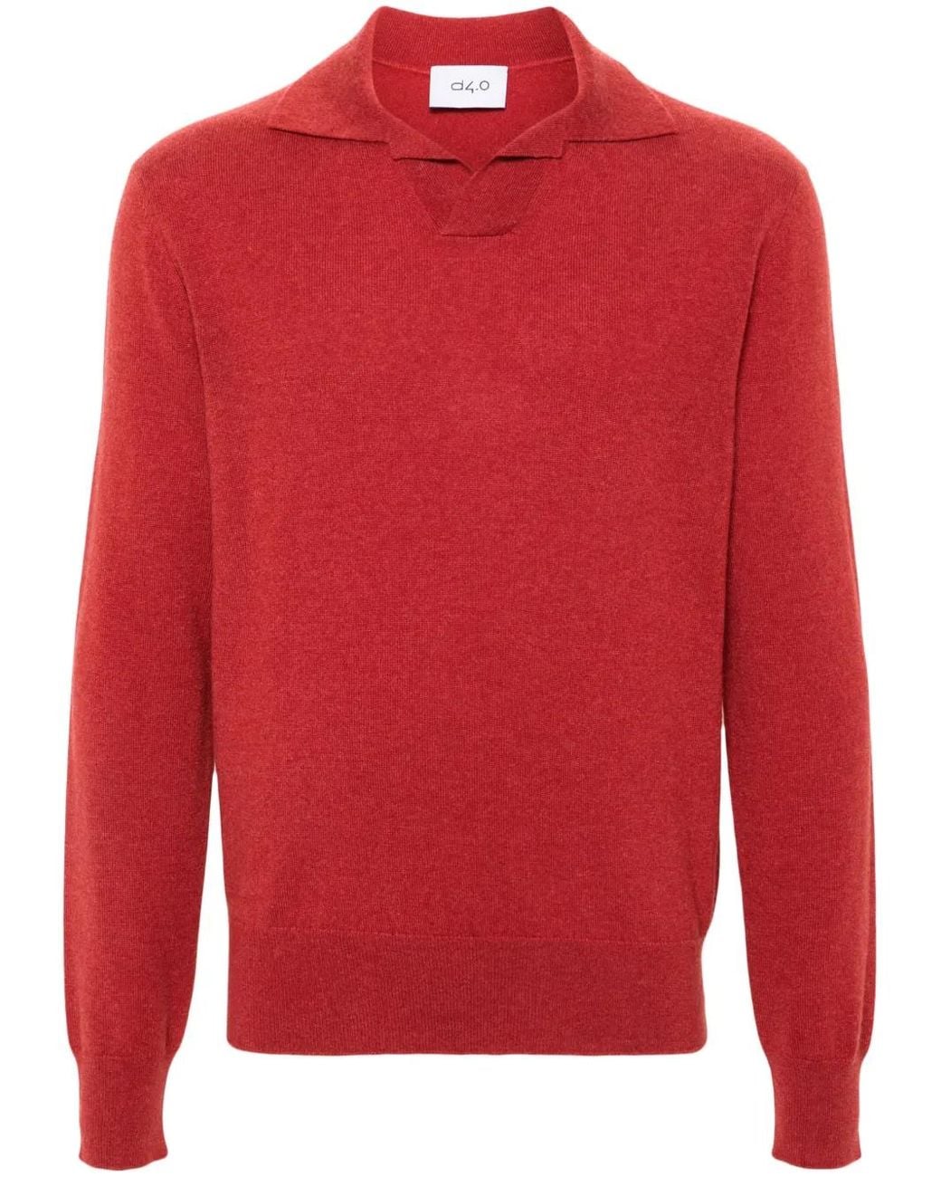 D4.0 Klassischer Kaschmirpullover in Red für Herren