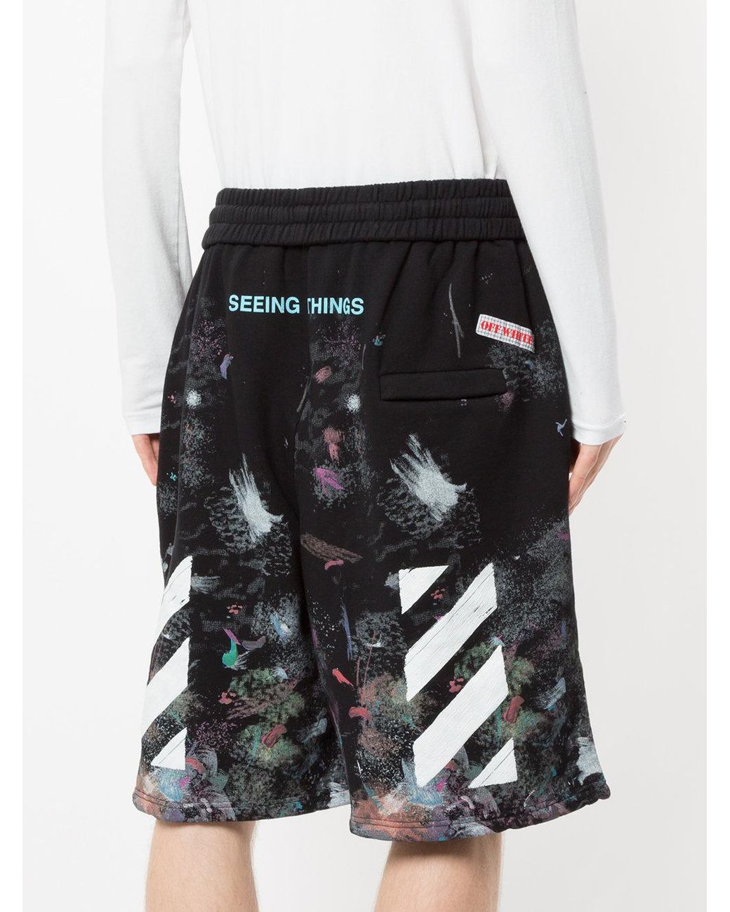 Off-White c/o Virgil Abloh Diag Galaxy Shorts in Black for Men | Lyst