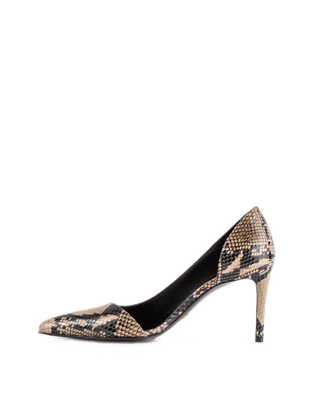 Khaite Metallic Taupe Python-Embossed Calf Leather Jett D'Orsay Pumps With Side Cut-Out