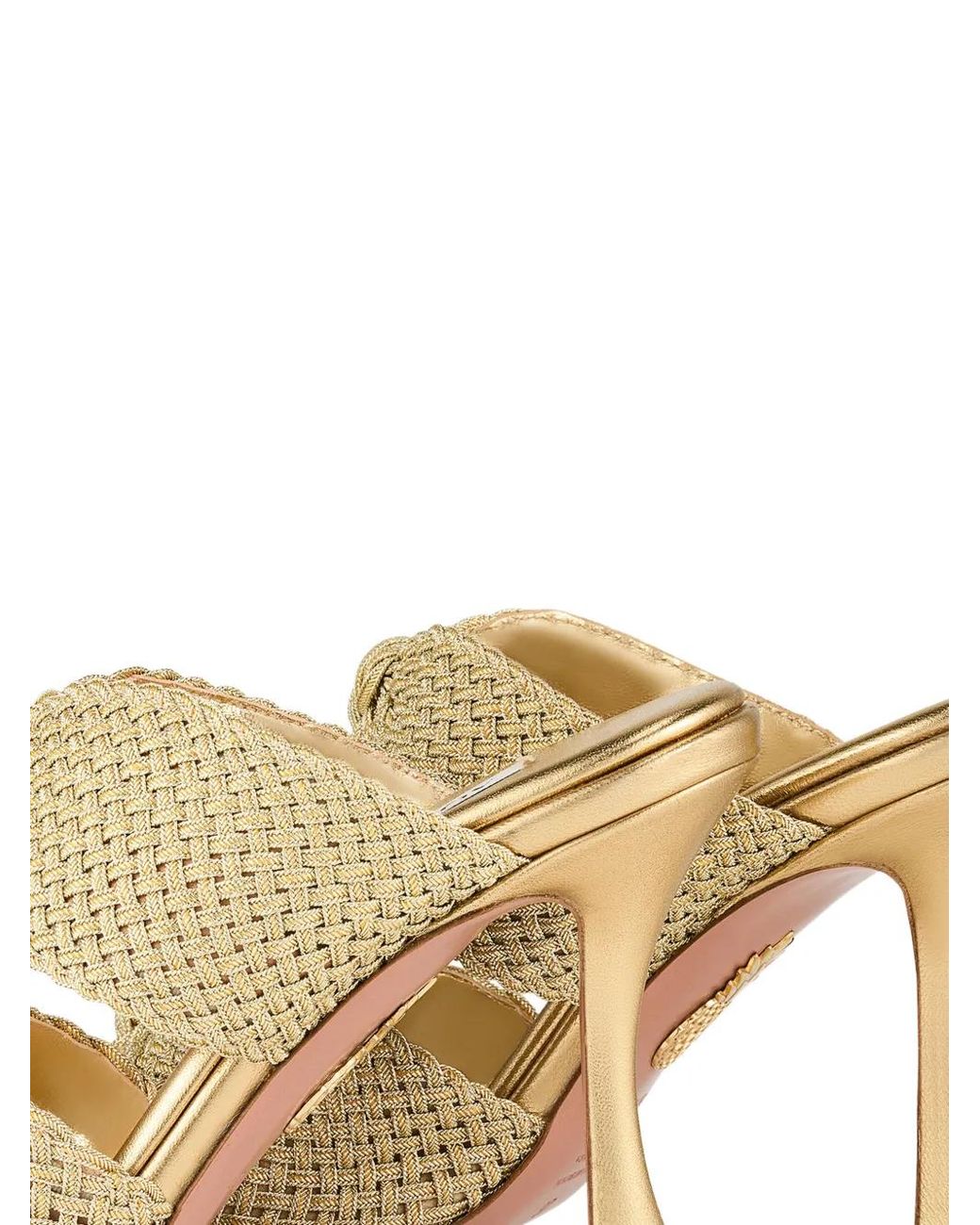 Aquazzura Metallic Sandales À Détail Noué