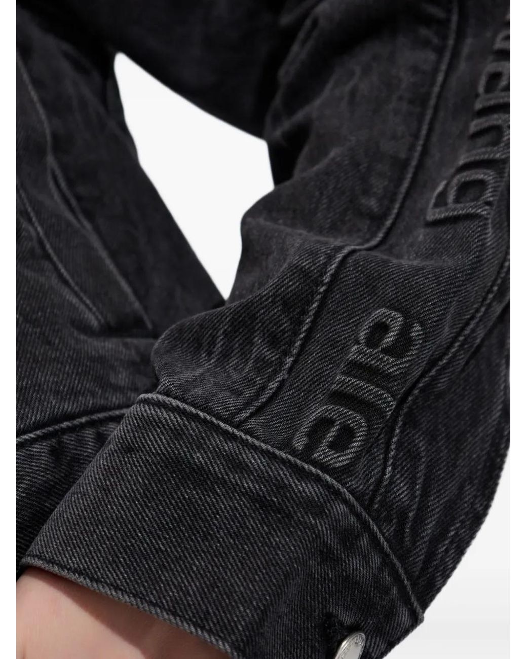 Alexander Wang Black Zip-Up Denim Jacket