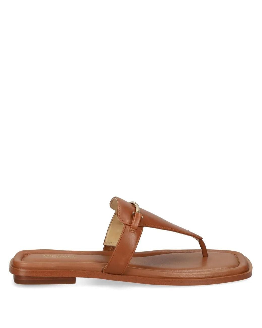 MICHAEL Michael Kors Brown Logo-Plaque Flip-Flops