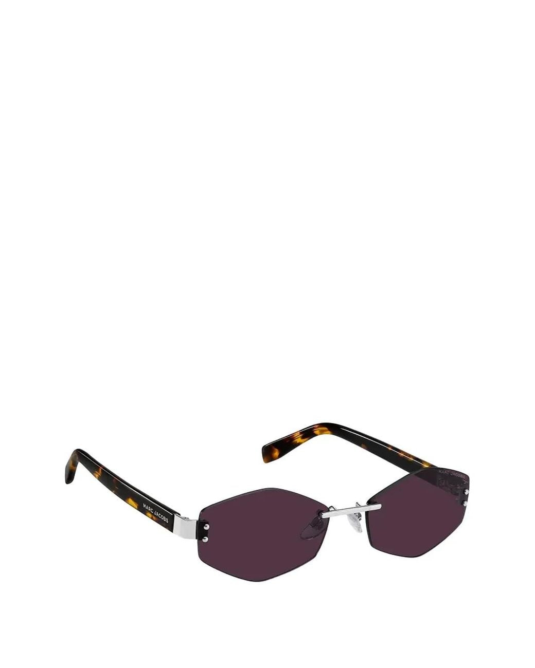 Marc Jacobs Purple The Chain Geometric-Frame Sunglasses