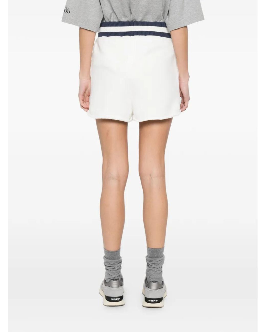 Autry Blue Ribbed Trim Logo Shorts