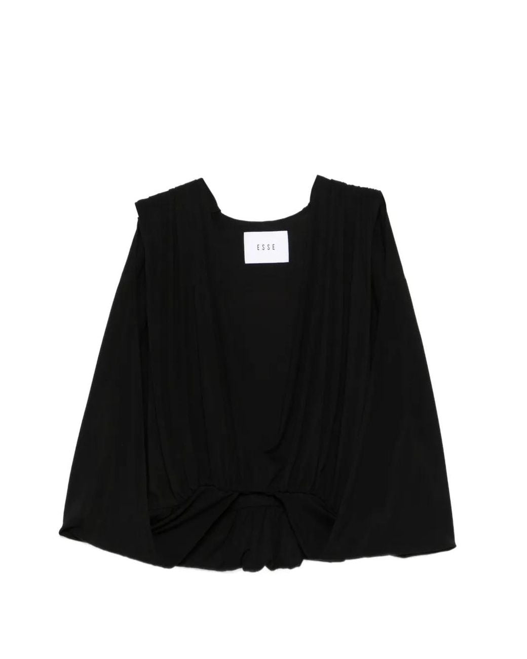 Esse Studios Black Solina Gathered Cape Top
