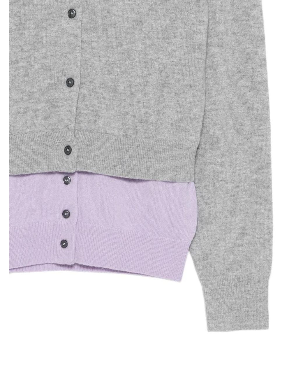 MERYLL ROGGE Gray Buttoned Layered Cardigan
