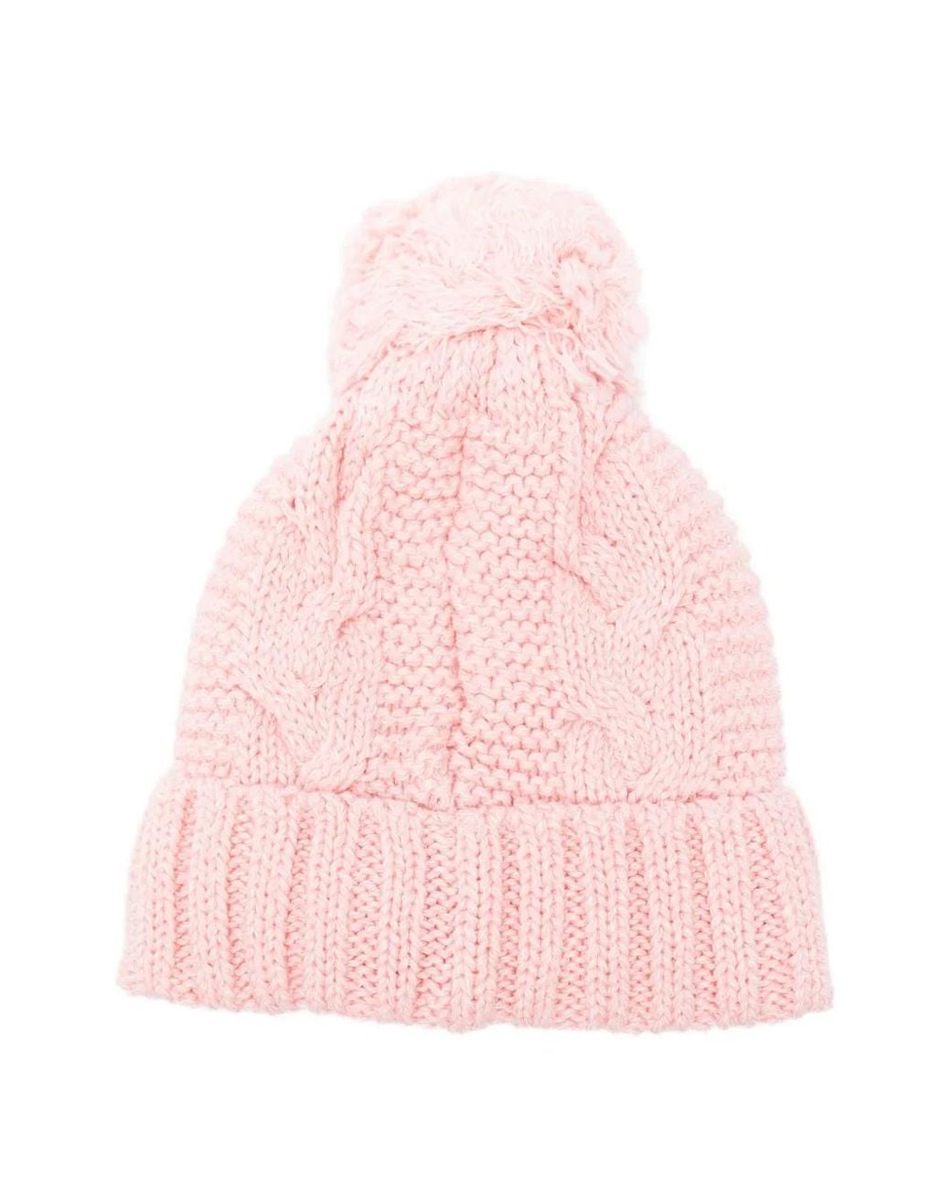 Superdry Pink Pom-Pom Cable-Knit Beanie