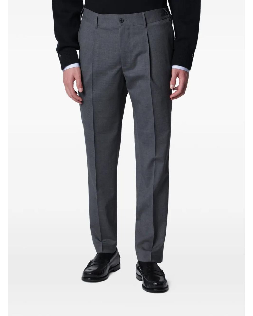 Santaniello Black Irno Pleated Trousers for men