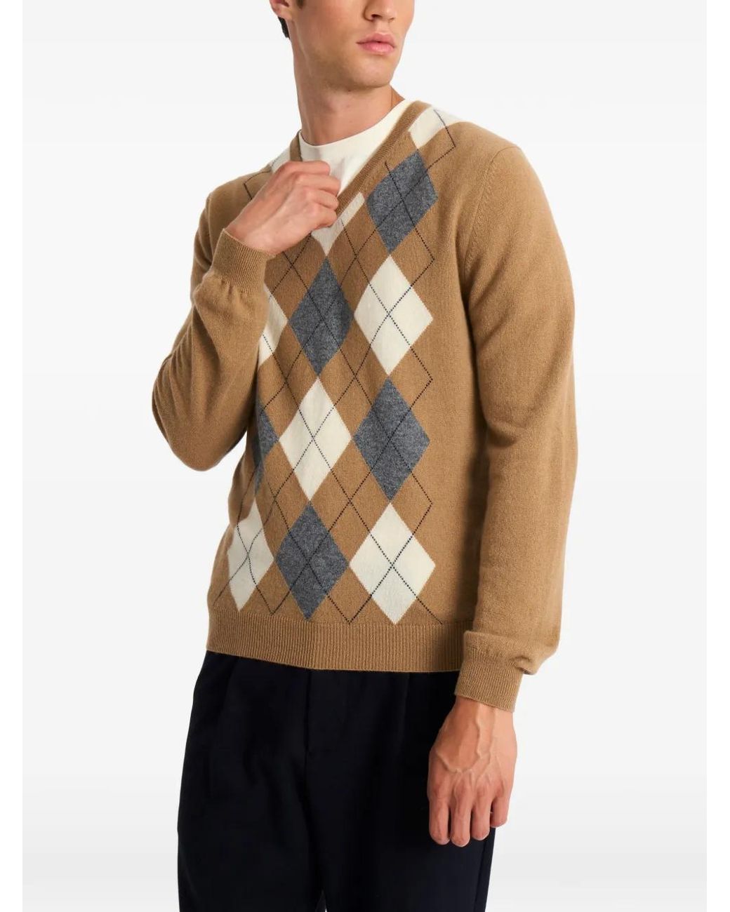 Pringle of Scotland Pullover mit V-Ausschnitt in Natural für Herren