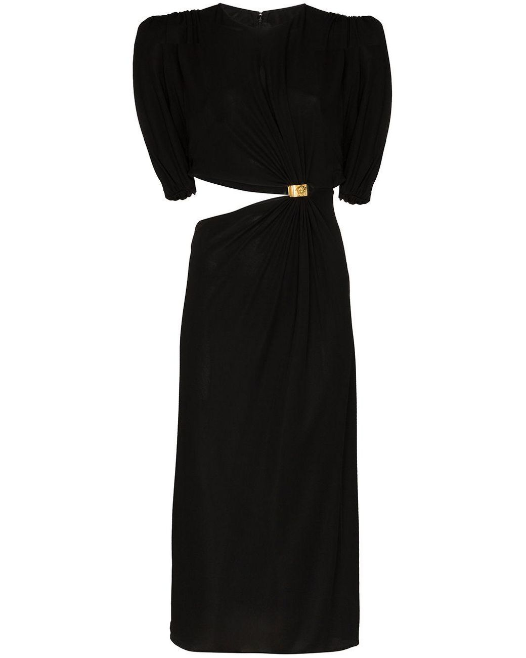 Versace Synthetic Cutout Sculptural Mid-length Dress in Black | Lyst