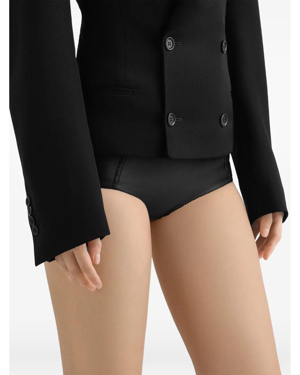 Dolce & Gabbana Black Satin Culottes Shorts
