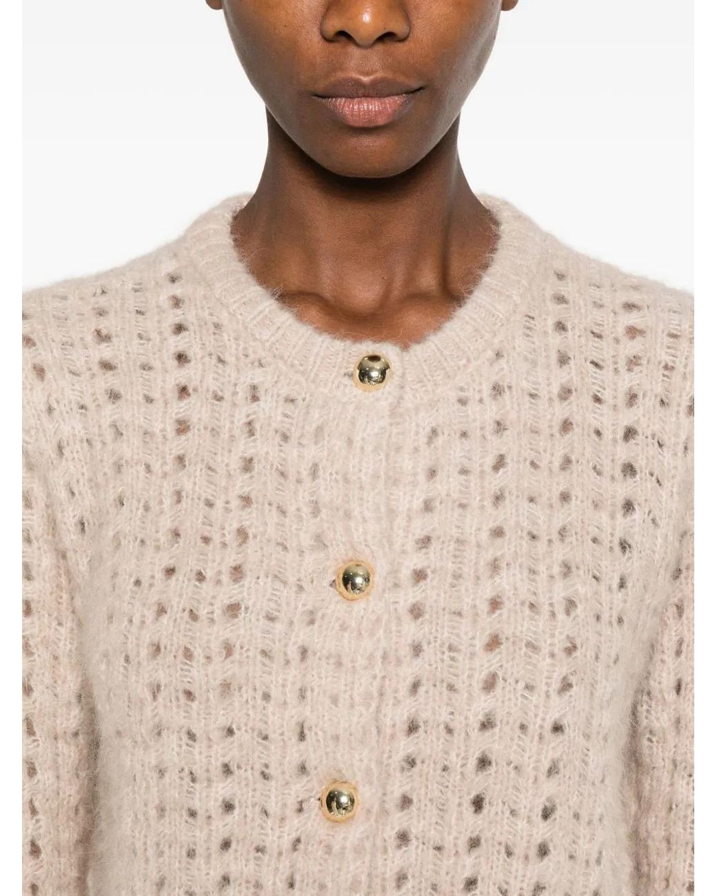 FRAME Natural Cable-Knit Cardigan