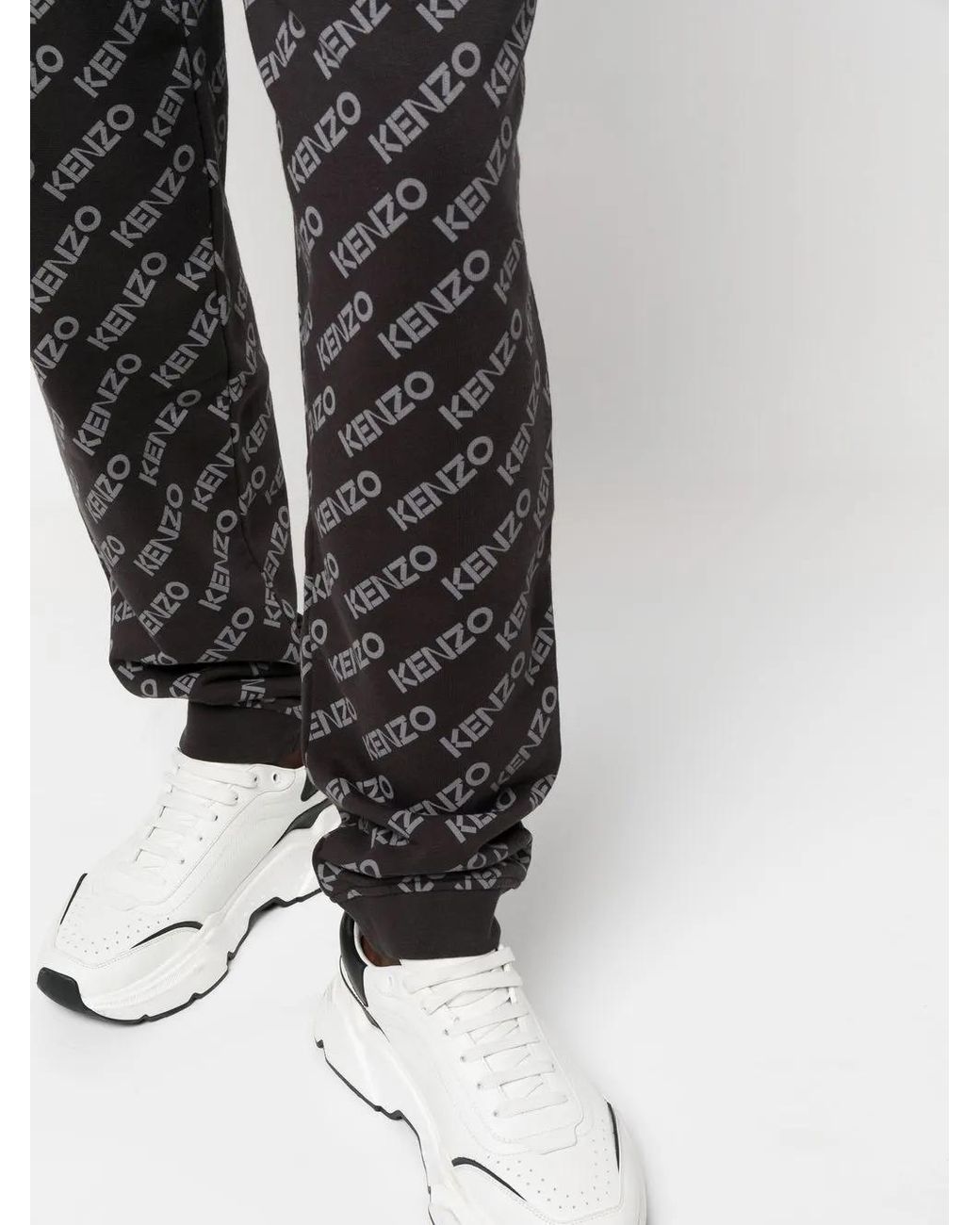 KENZO Gray Monogram Sweat Pants for men