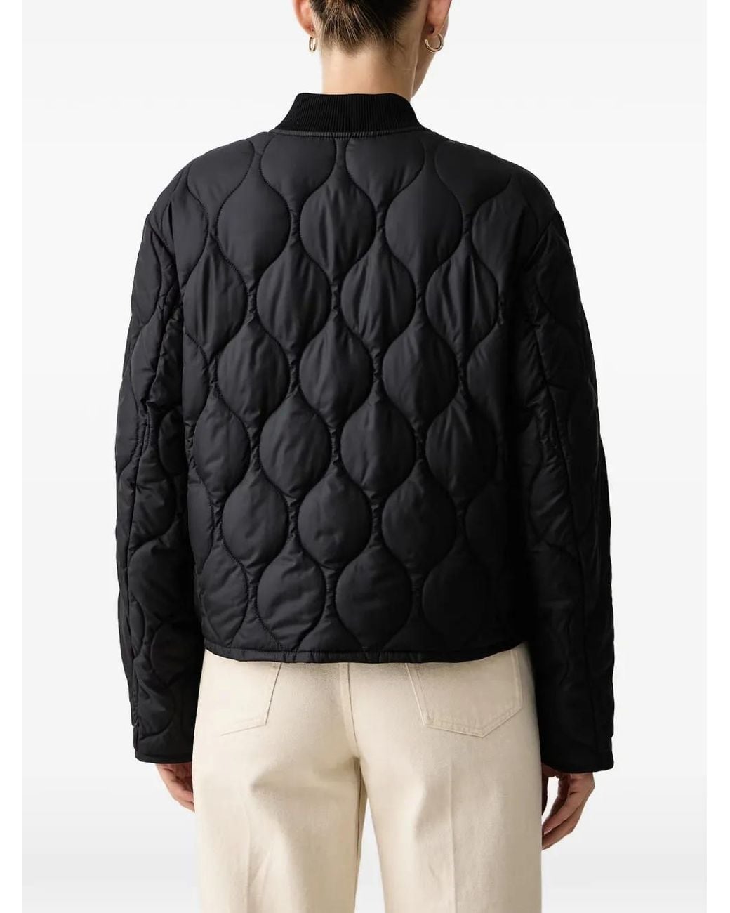 Marc O' Polo Black Quilted Zip-Up Bomber Jacket