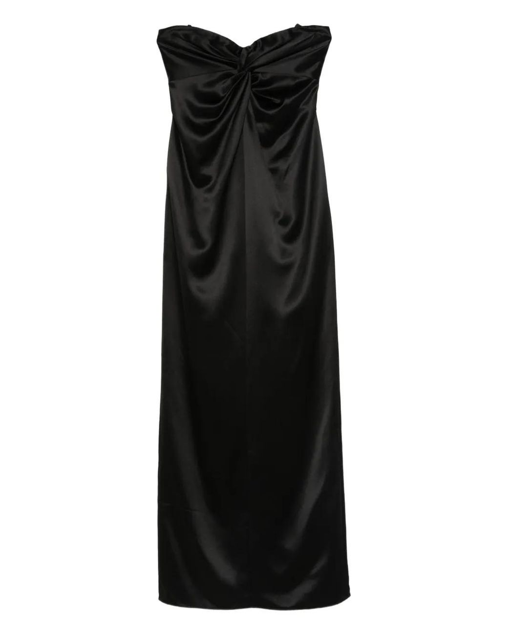retroféte Black Twisted Strapless Dress