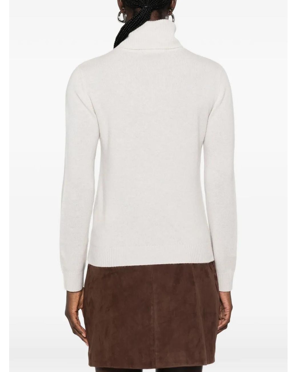 iBlues White Roll-Neck Knitted Sweater