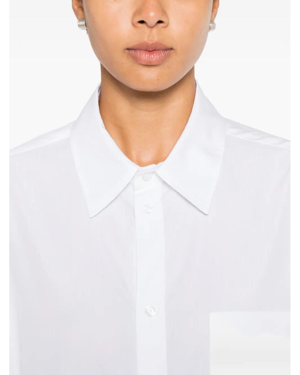 Marie Adam-Leenaerdt White Chemise Oversize À Poche Poitrine