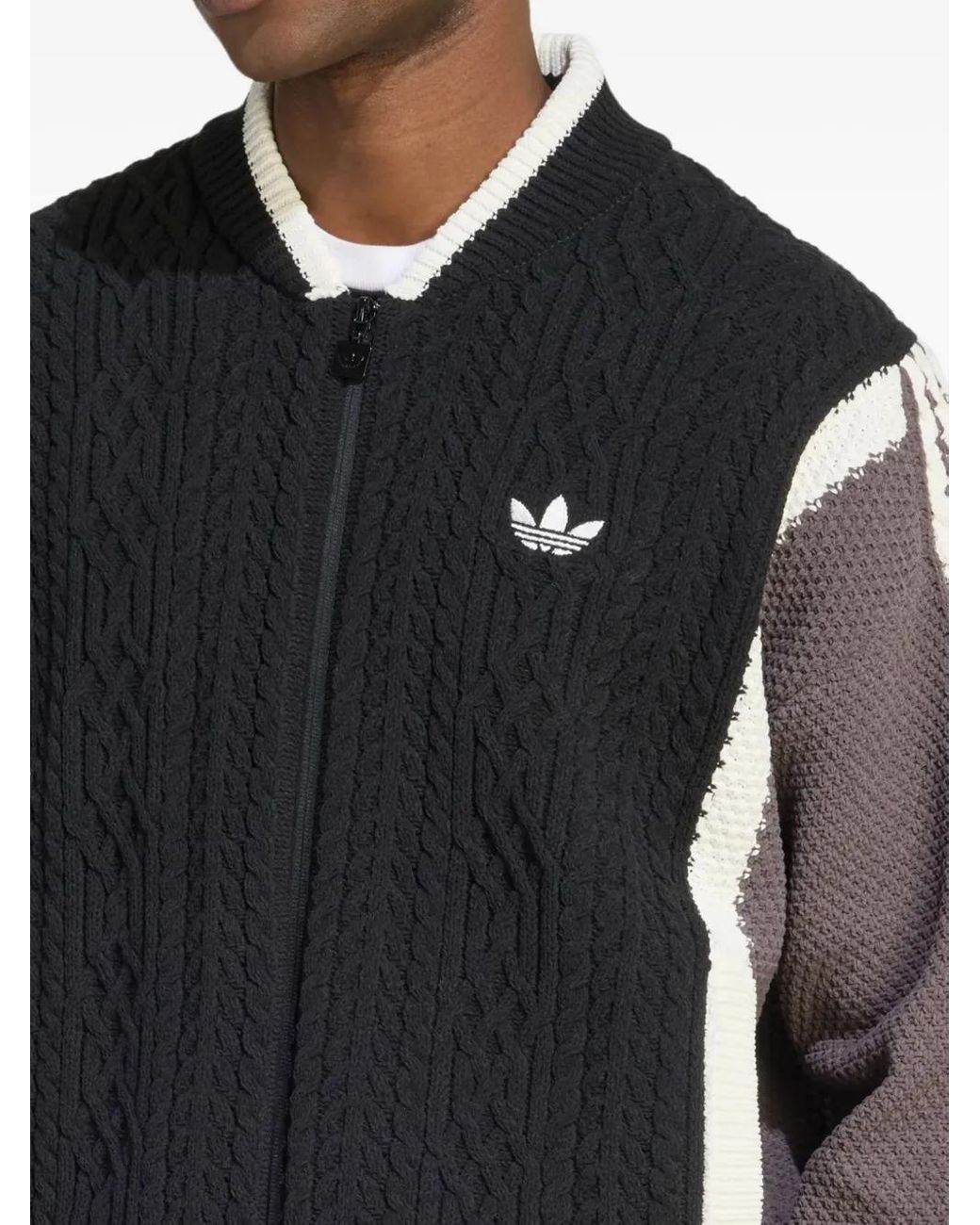 adidas Retro Remix Zip-Up Cardigan in Black for Men | Lyst