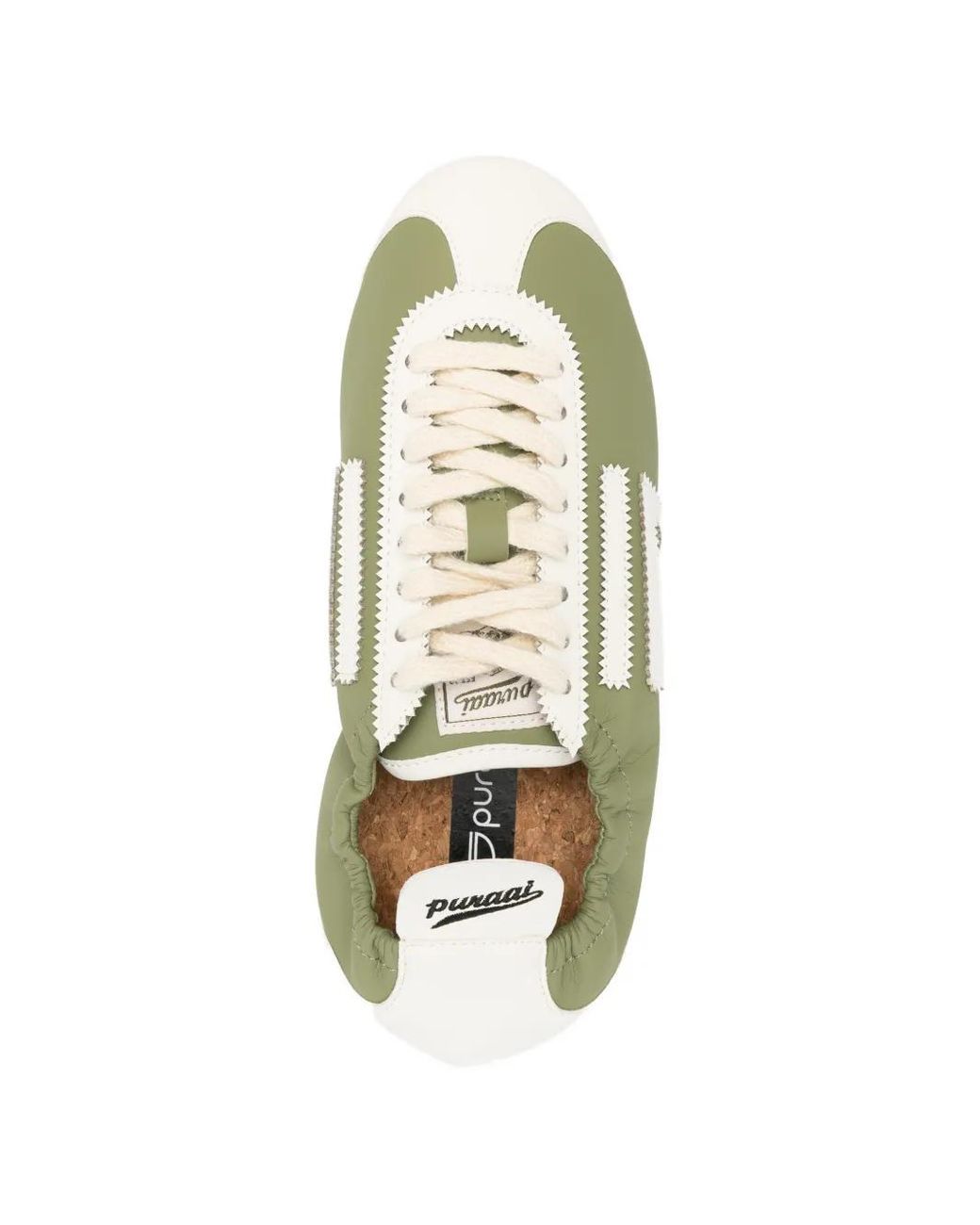 PURAAI Green Lion Lace-Up Sneakers