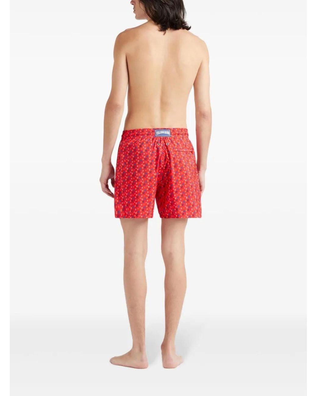 Vilebrequin Red Turtle-Print Swim Shorts for men