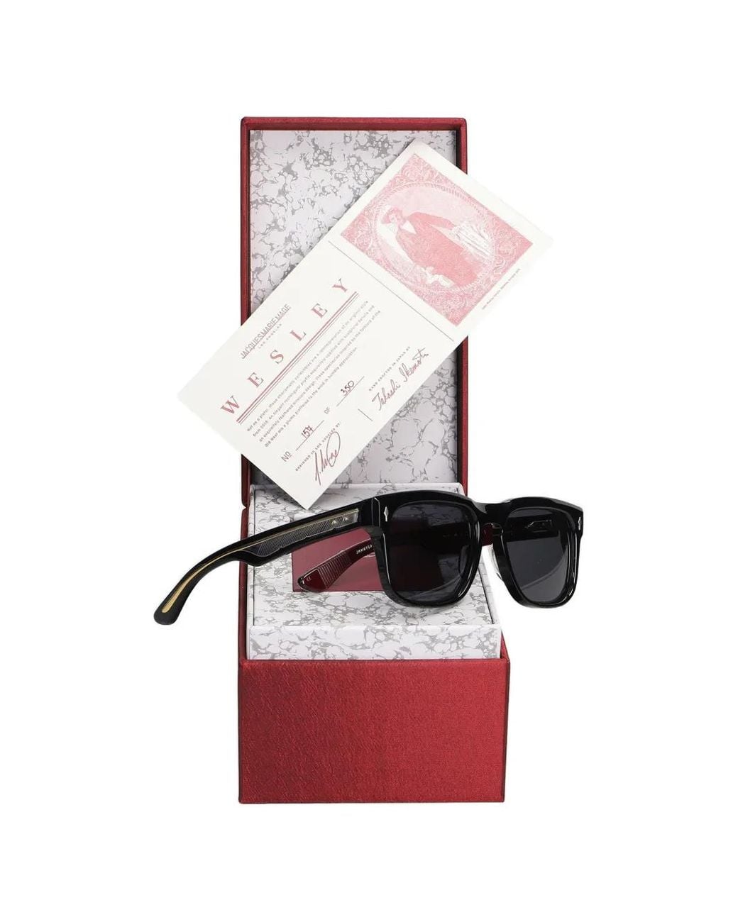 Jacques Marie Mage Black Wesley Rectangle-Frame Sunglasses