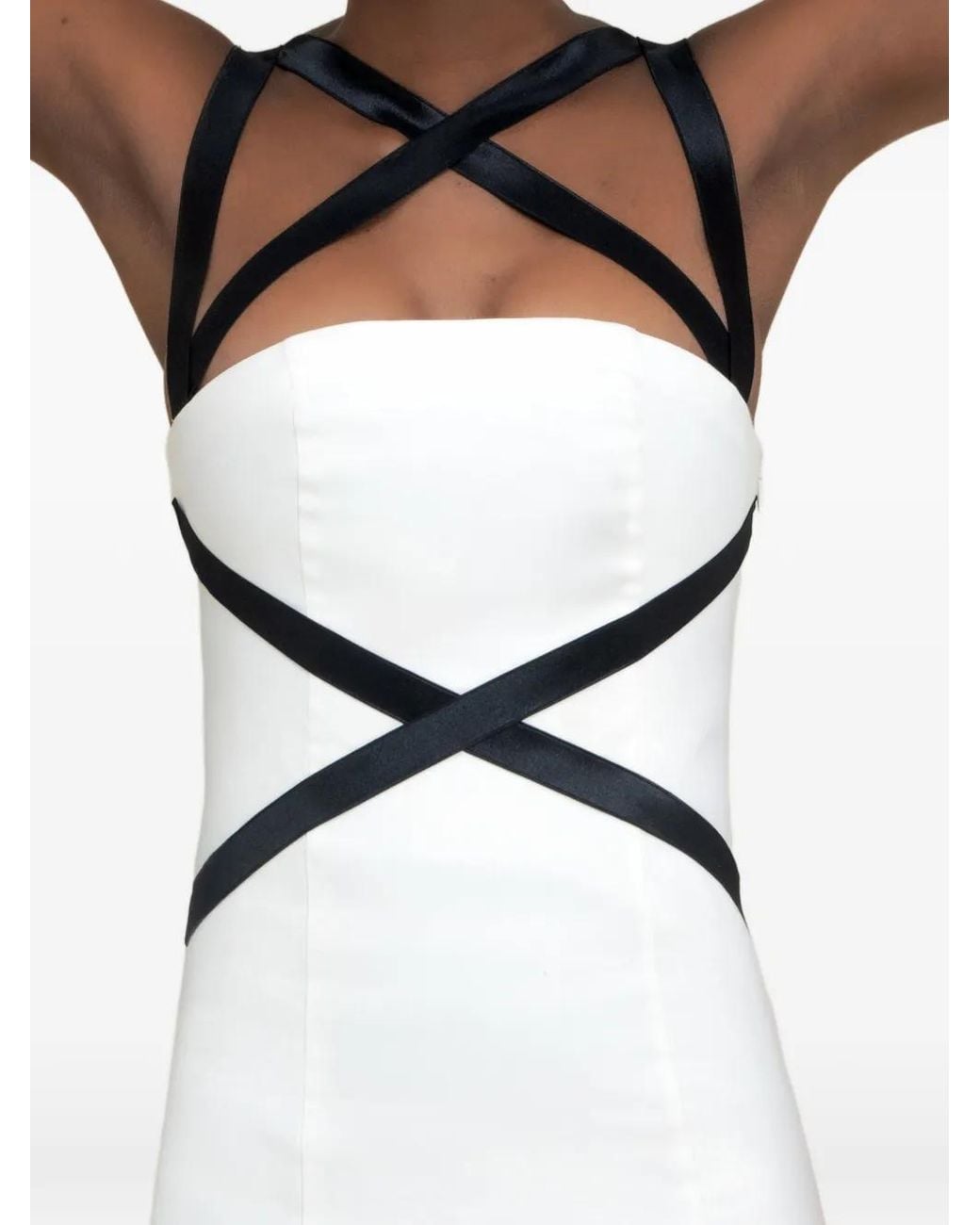 Contessa Mills White Cross-Strap Mini Dress