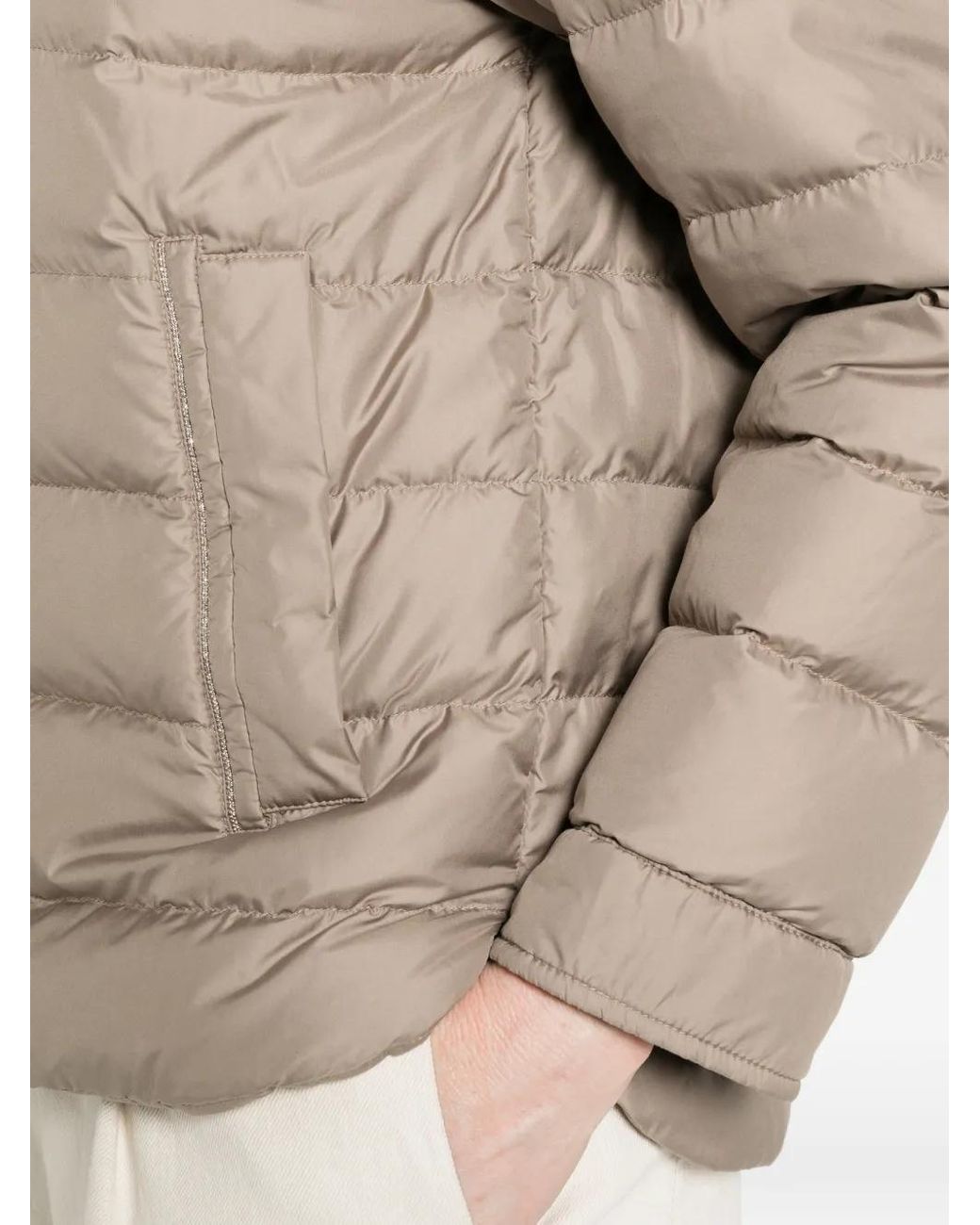 Peserico Natural Snap-Button Quilted Jacket