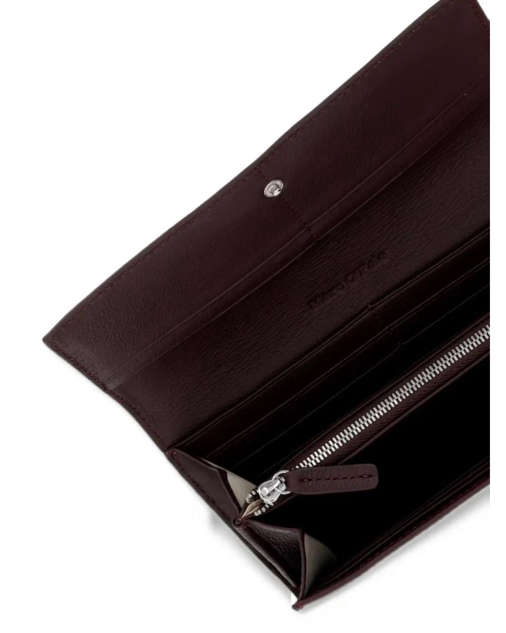 Marc O' Polo Purple Logo-Debossed Leather Wallet
