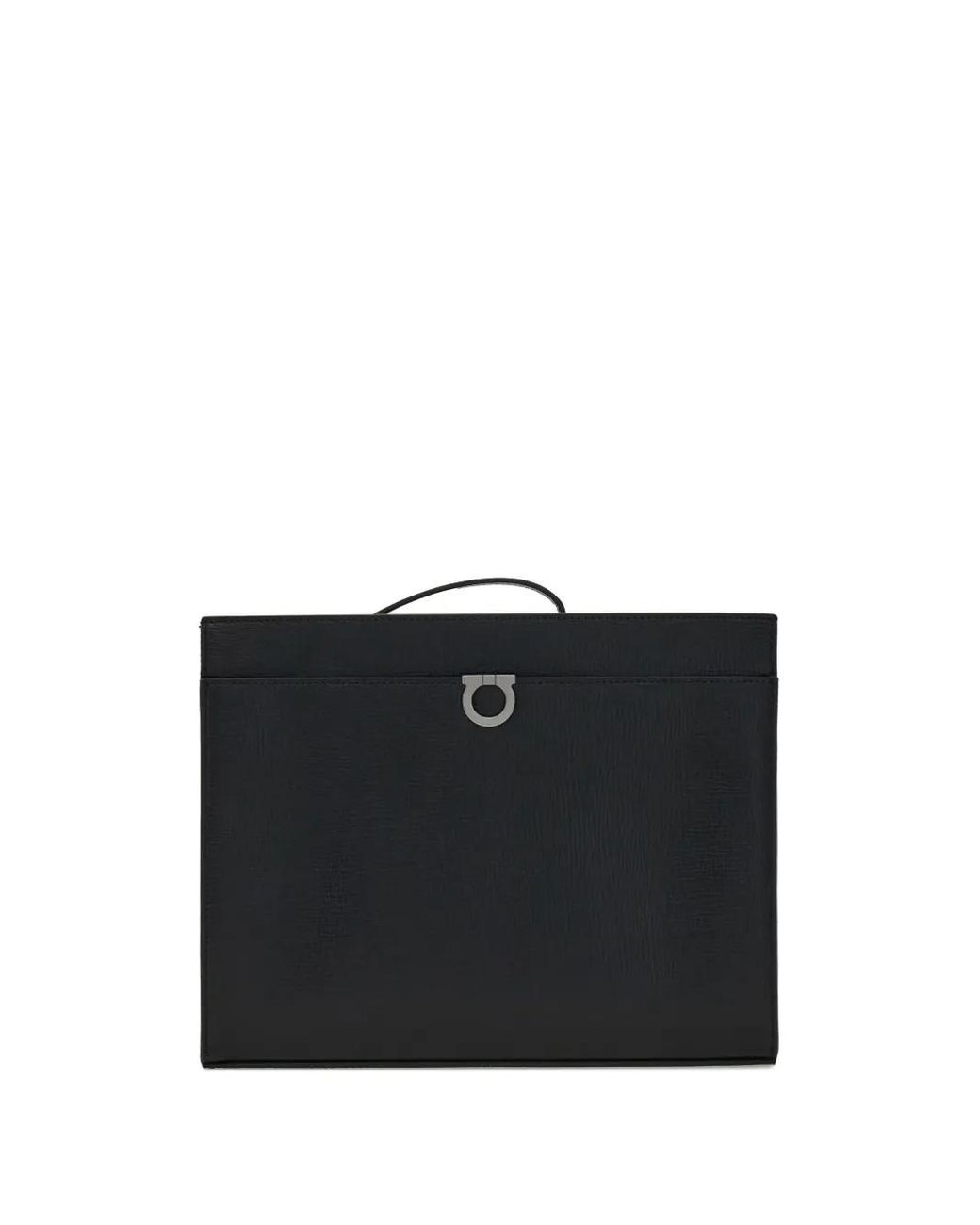 Ferragamo Black Gancini Leather Pouch for men