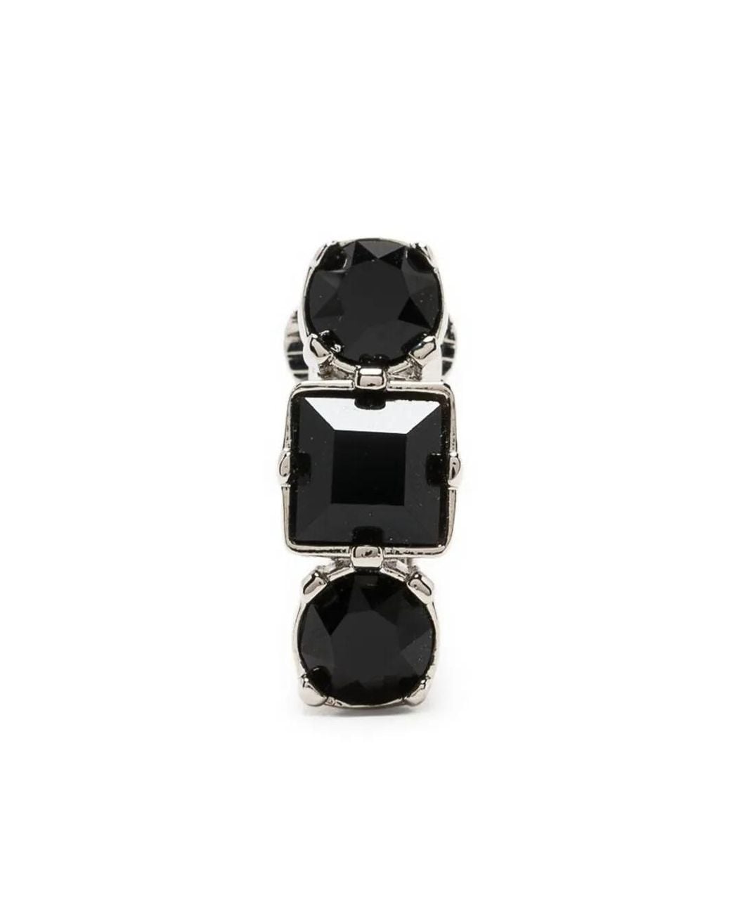 DSquared² Black Classic Crystal-Embellished Single Earring for men