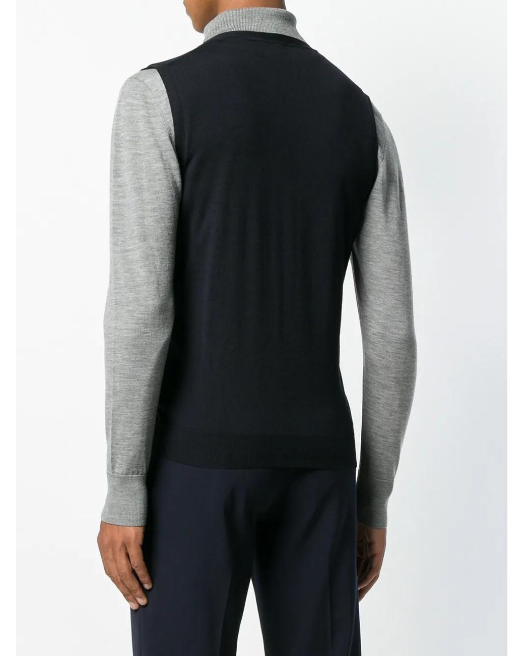 Zanone Blue Knitted Vest for men